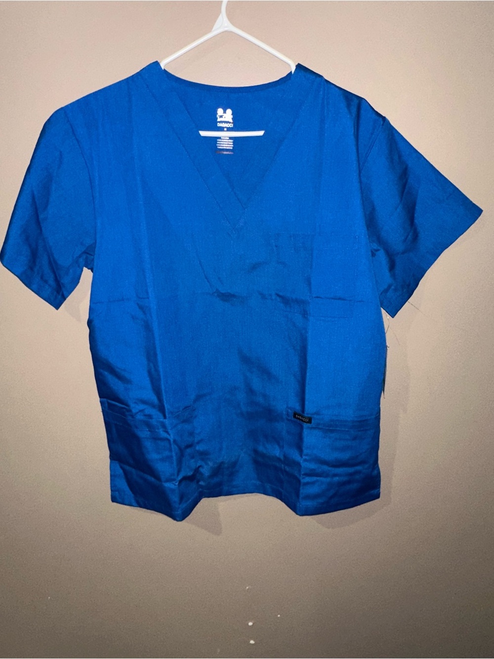 Unbranded Women's Royal Blue V-Neck Short Sleeve Scrub Top